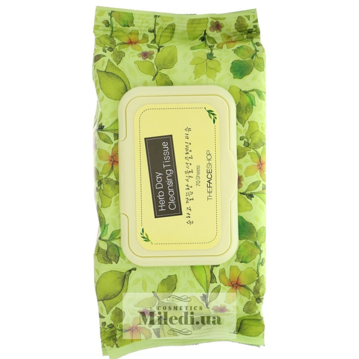 Серветки для зняття макіяжу THEFACESHOP Herb Day Lip & Eye Make-up, 30 шт