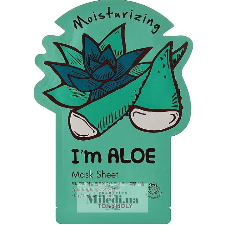 Маска листовая увлажняющая Tony Moly I'm Real «Алоэ», шт